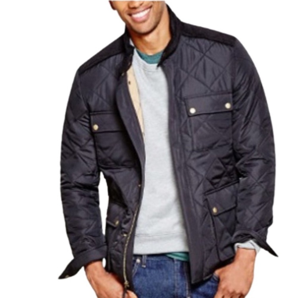 J. Crew Greyson‎ Quilted Field Jacket Black Size Medium